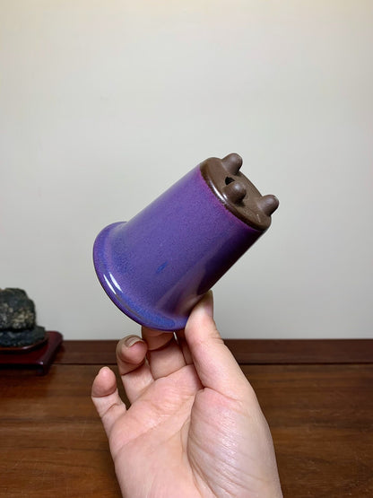Ise Shūkai Kiln-Transmuted Small Cylindrical Pot Japanese Flower Pot