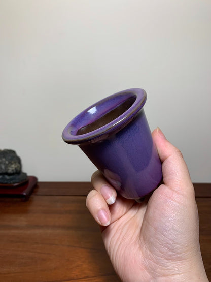 Ise Shūkai Kiln-Transmuted Small Cylindrical Pot Japanese Flower Pot