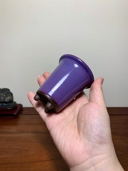 Ise Shūkai Kiln-Transmuted Small Cylindrical Pot Japanese Flower Pot