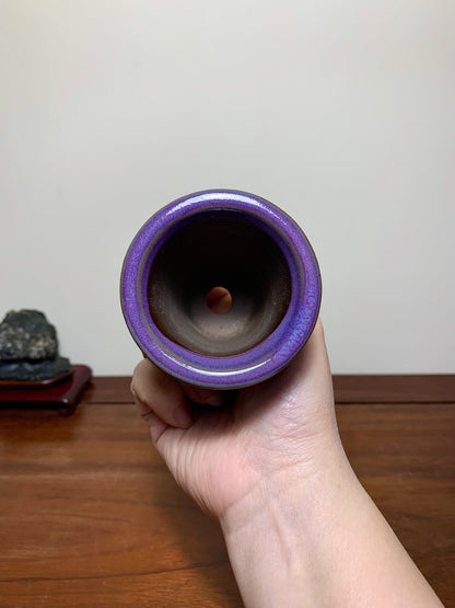 Ise Shūkai Kiln-Transmuted Small Cylindrical Pot Japanese Flower Pot