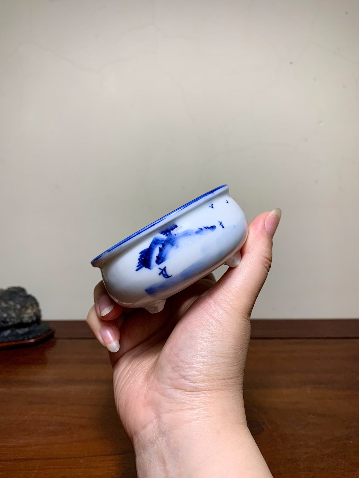Shishu·Kōhō Enameled Landscape Round Pot