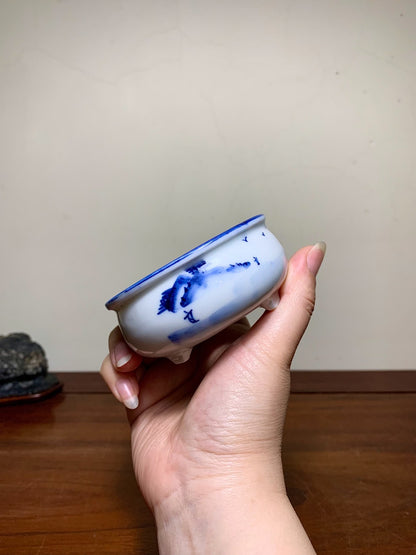 Shishu·Kōhō Enameled Landscape Round Pot