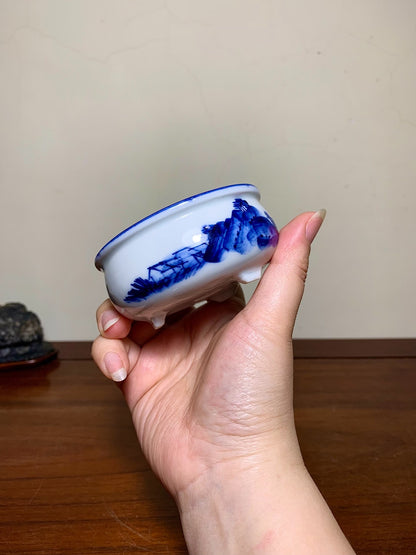 Shishu·Kōhō Enameled Landscape Round Pot