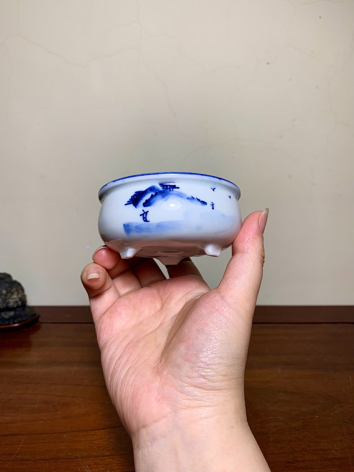 Shishu·Kōhō Enameled Landscape Round Pot