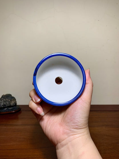 Shishu·Kōhō Enameled Landscape Round Pot
