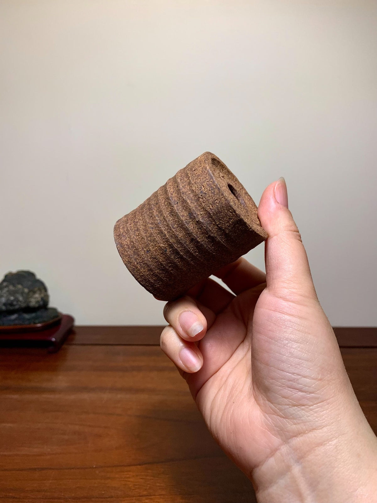 Takahashi Akio Cut-Foot Cylindrical Pot Japanese Bonsai Pot
