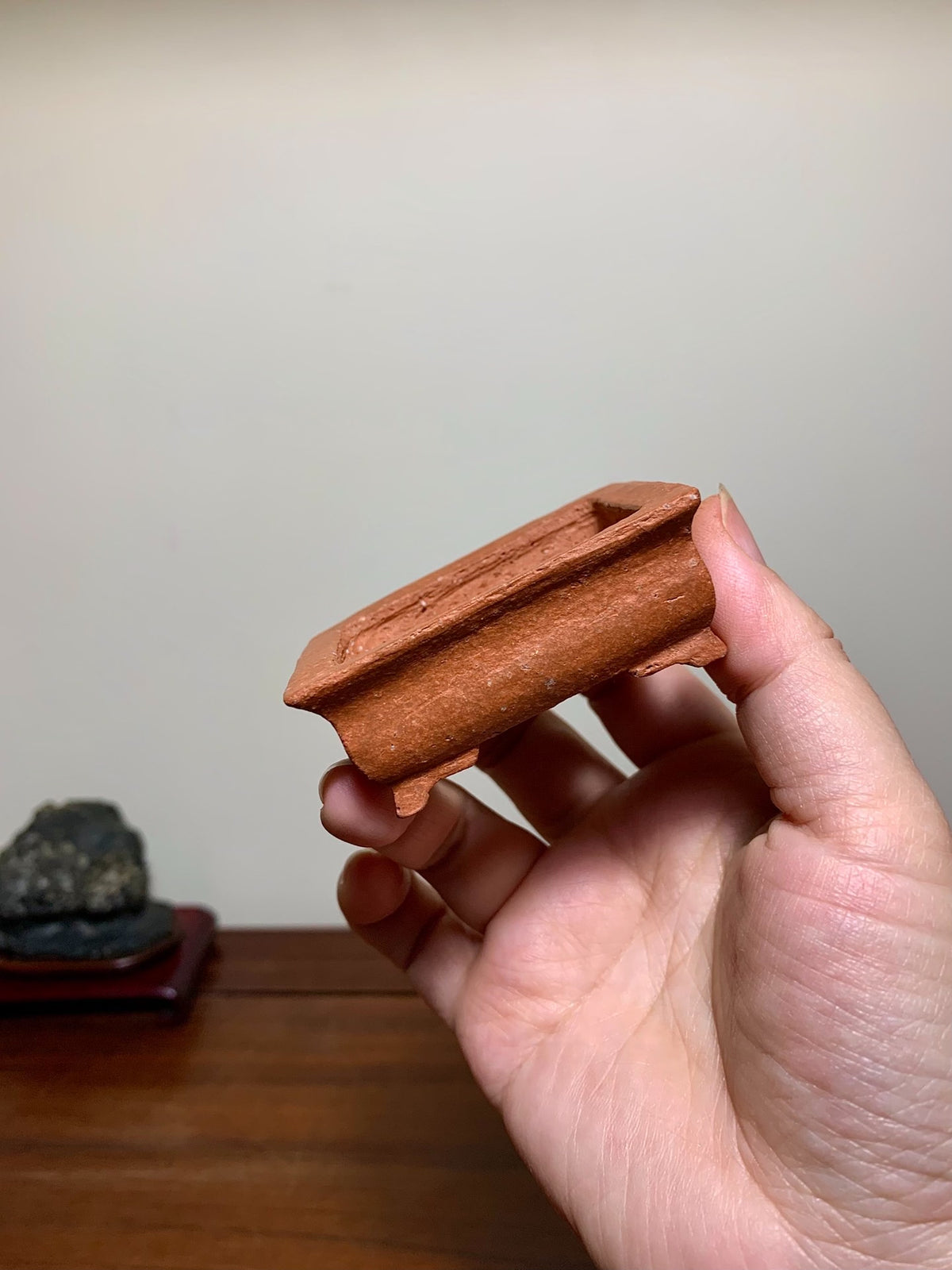 Hikoyamajin Outer Rim, Stepped Foot, Rectangular Japanese Flower Pot