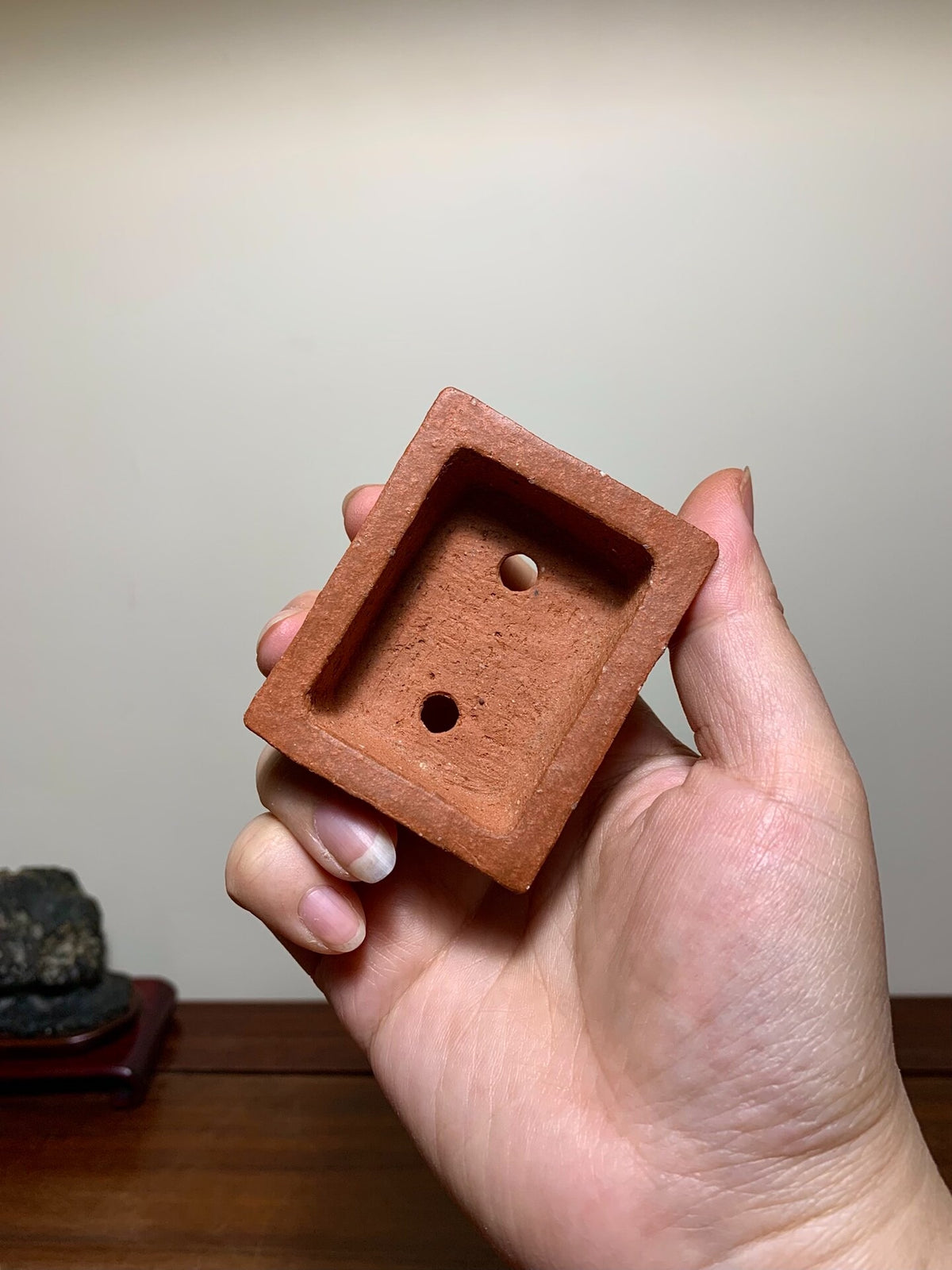 Hikoyamajin Outer Rim, Stepped Foot, Rectangular Japanese Flower Pot