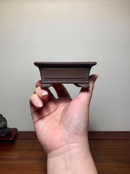 Shisan Outer Rim Protruding Kui Lower Band Cloud Feet Rectangular Japanese Flower Pot