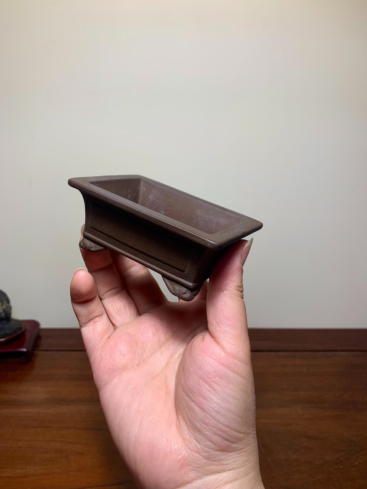 Shisan Outer Rim Protruding Kui Lower Band Cloud Feet Rectangular Japanese Flower Pot