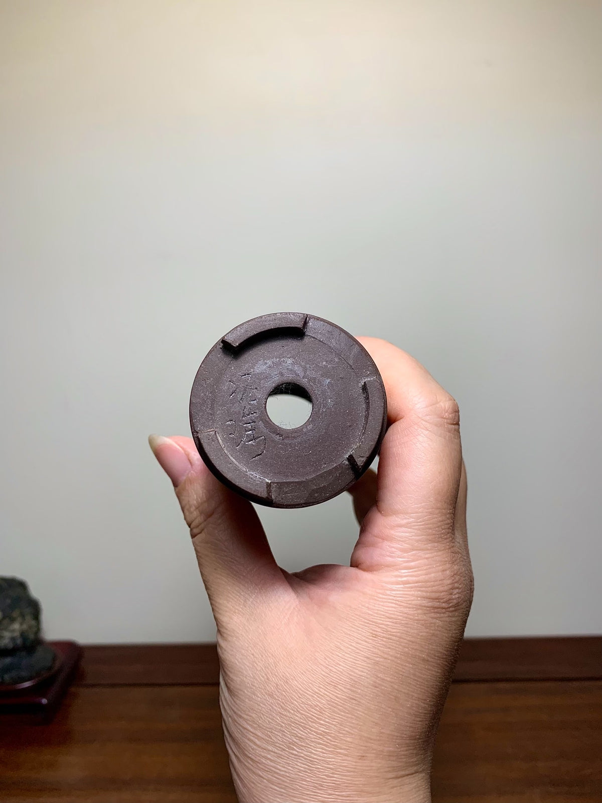 Nidzhu, Incised, Cut-Foot, Cylindrical, Japanese Flower Pot