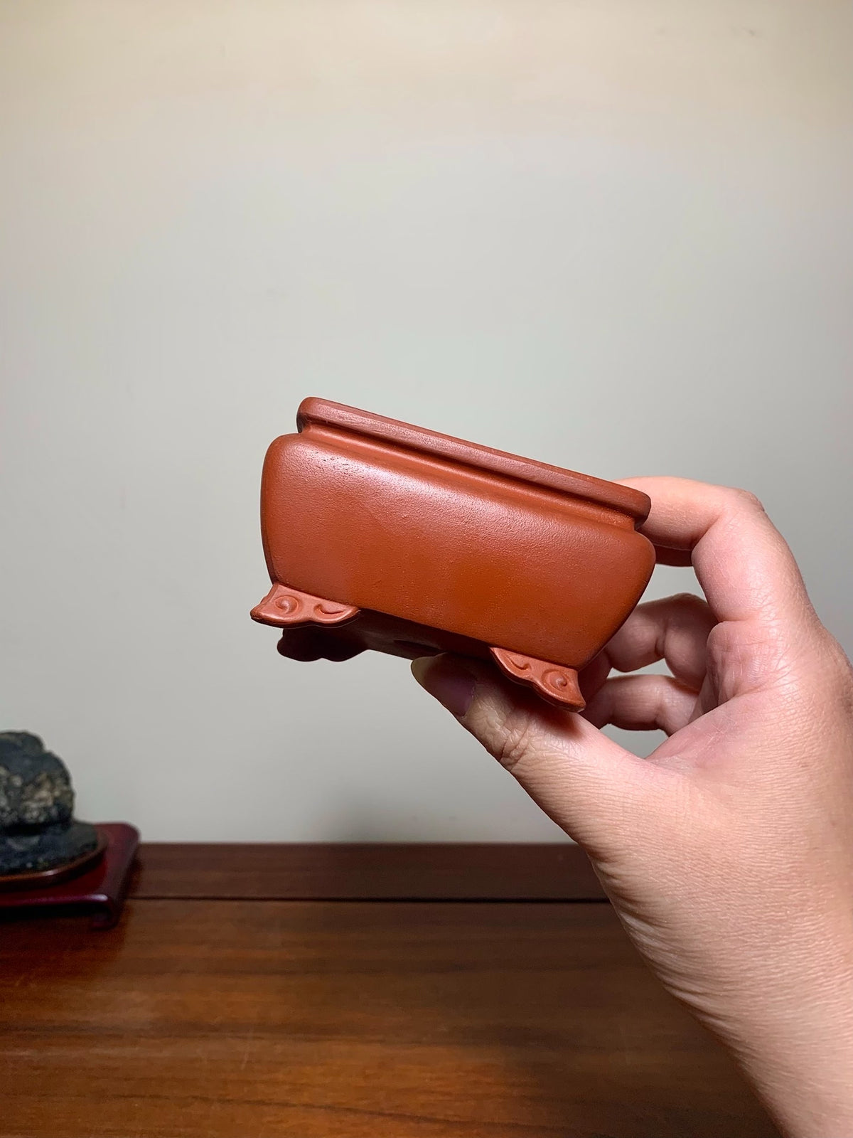 Shōen Shudei Bag-Style Cloud Feet Rectangular Japanese Flower Pot