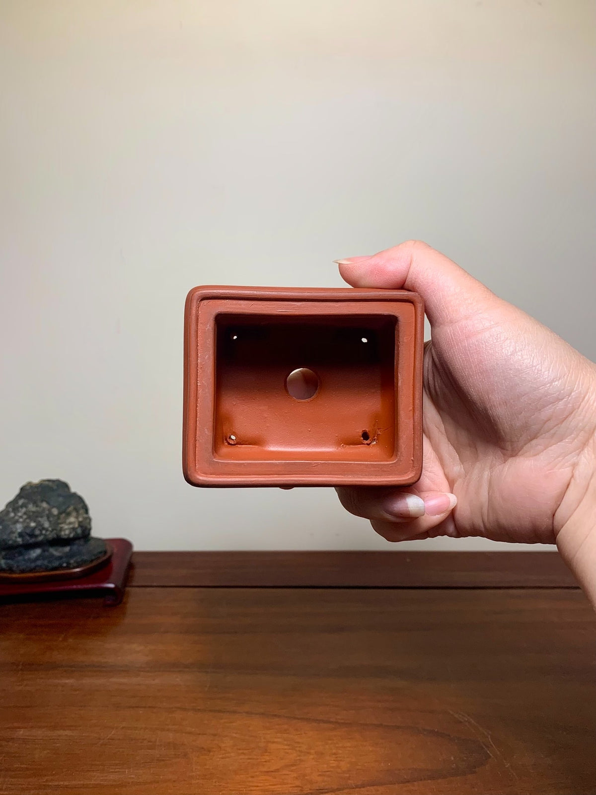 Shōen Shudei Bag-Style Cloud Feet Rectangular Japanese Flower Pot