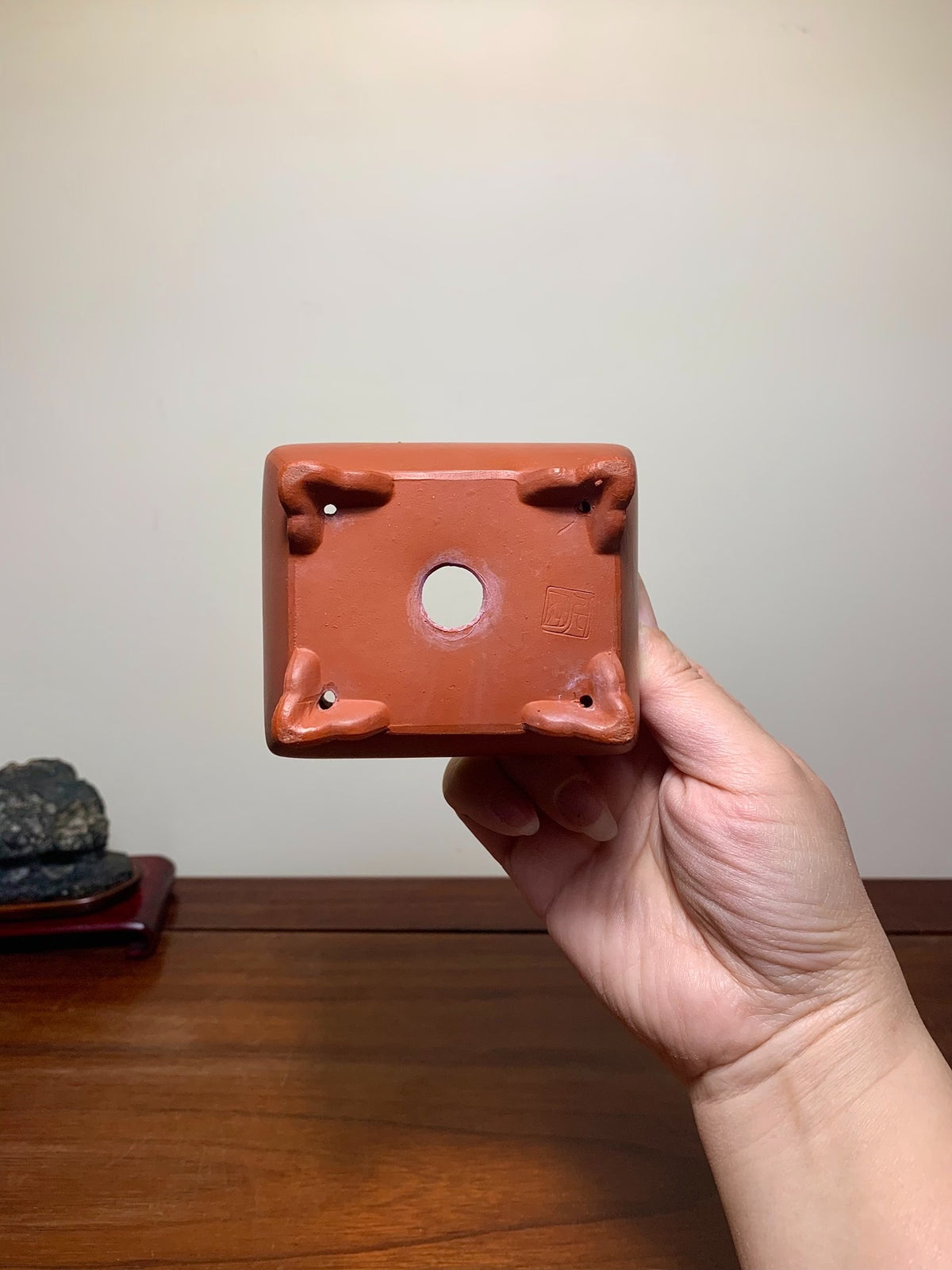 Shōen Shudei Bag-Style Cloud Feet Rectangular Japanese Flower Pot