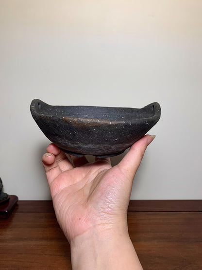 Echizen Bunsan Hand-Pinched Hanging Ear Nanban Japanese Flower Pot