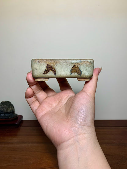 Mao Shan Jin Kiln-Transmuted Rectangular Japanese Bonsai Pot