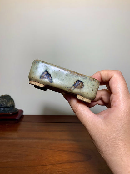 Mao Shan Jin Kiln-Transmuted Rectangular Japanese Bonsai Pot