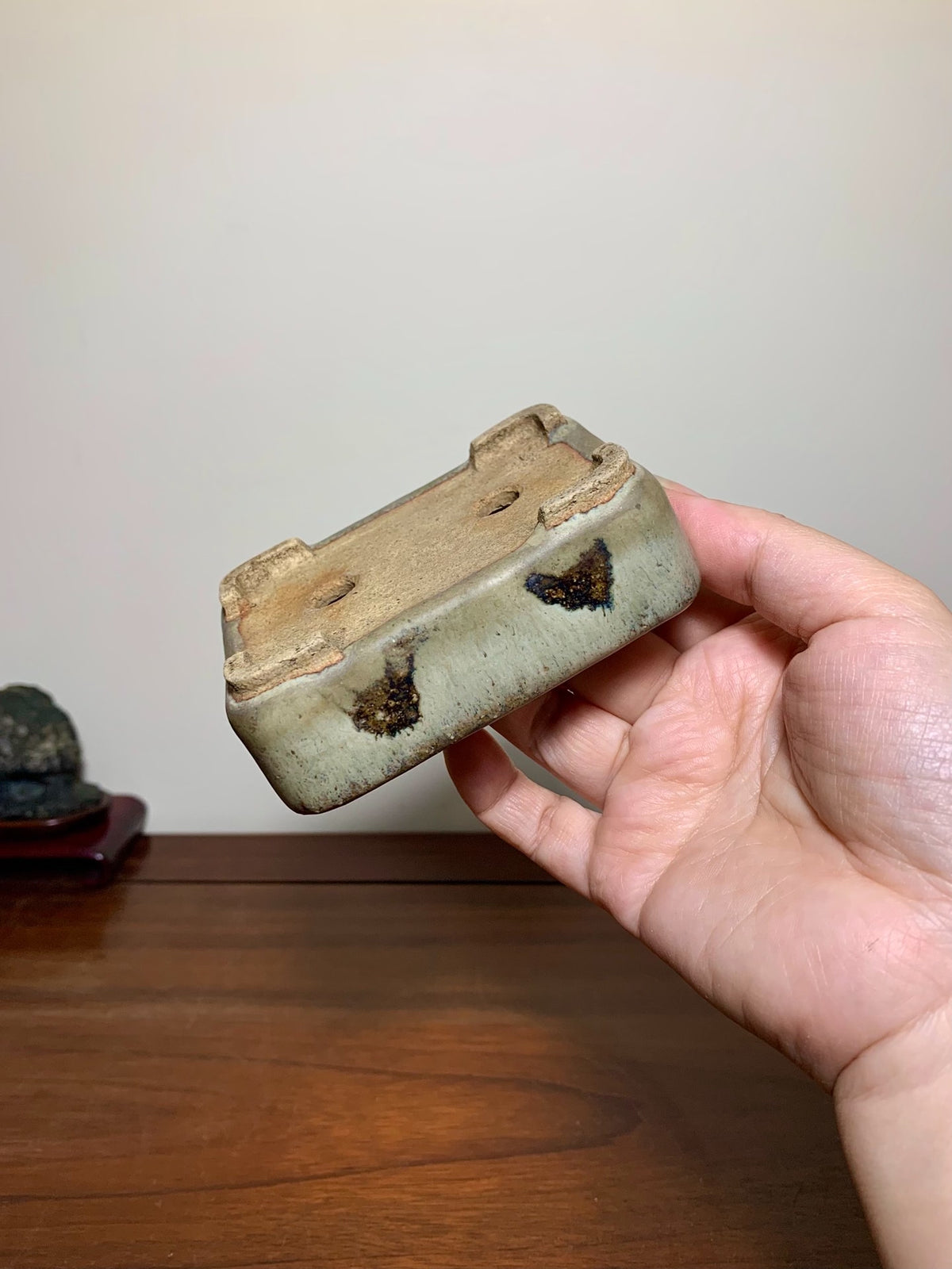 Mao Shan Jin Kiln-Transmuted Rectangular Japanese Bonsai Pot