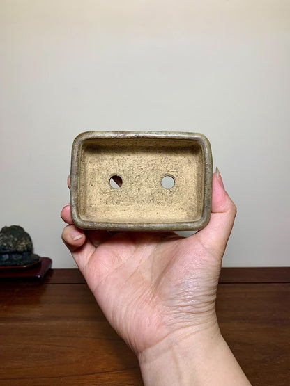Mao Shan Jin Kiln-Transmuted Rectangular Japanese Bonsai Pot