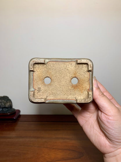 Mao Shan Jin Kiln-Transmuted Rectangular Japanese Bonsai Pot