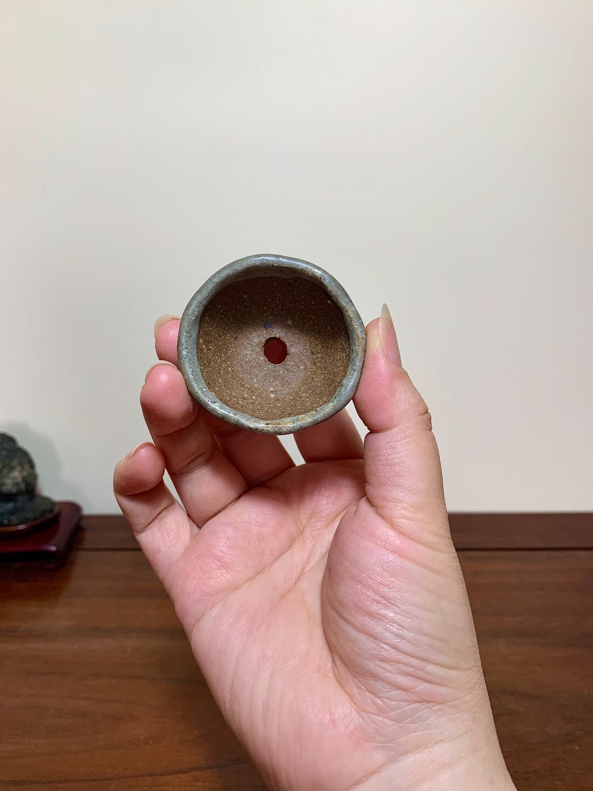 Imaoka Chōsō Kiln-Transmuted Three-Footed Round Pot