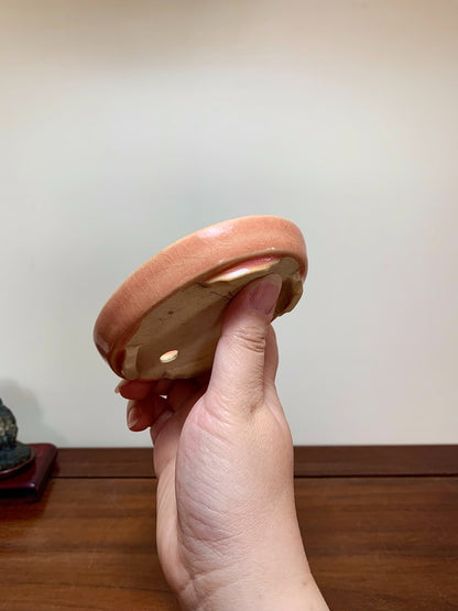 Sōzō Ikkō Peach-Blossom Glaze Oval Japanese Bonsai Pot