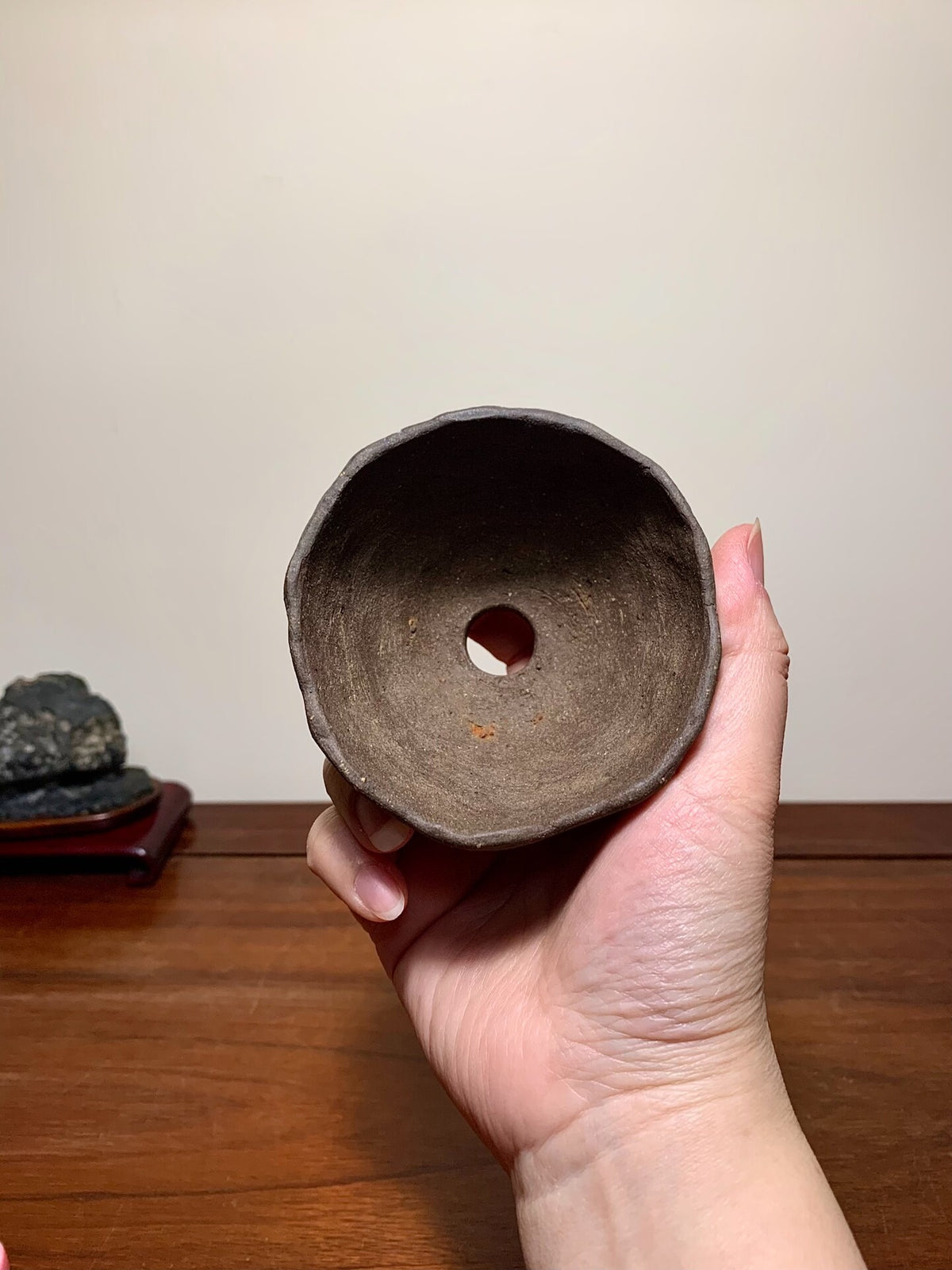 Heian Tōfuku-Ji Hand-Pinched Incised Round Pot