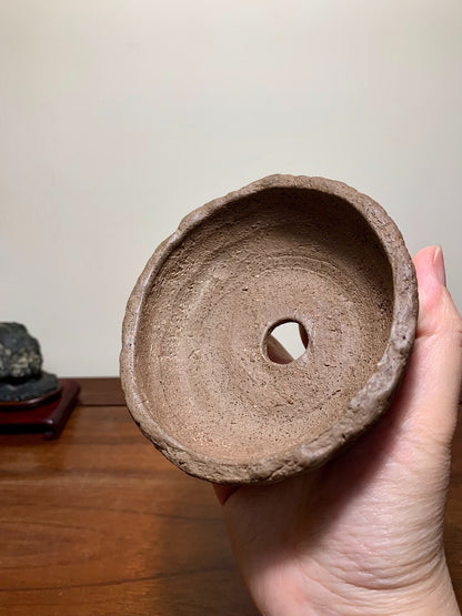 Matsumoto Reikō Hand-Pinched Outer Rim Middle Band Nanban Nanban Pot