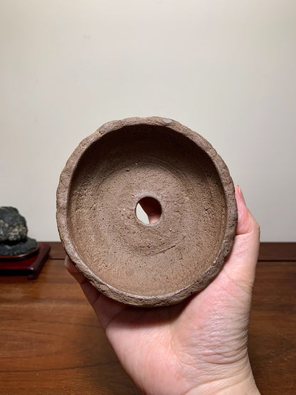 Matsumoto Reikō Hand-Pinched Outer Rim Middle Band Nanban Nanban Pot