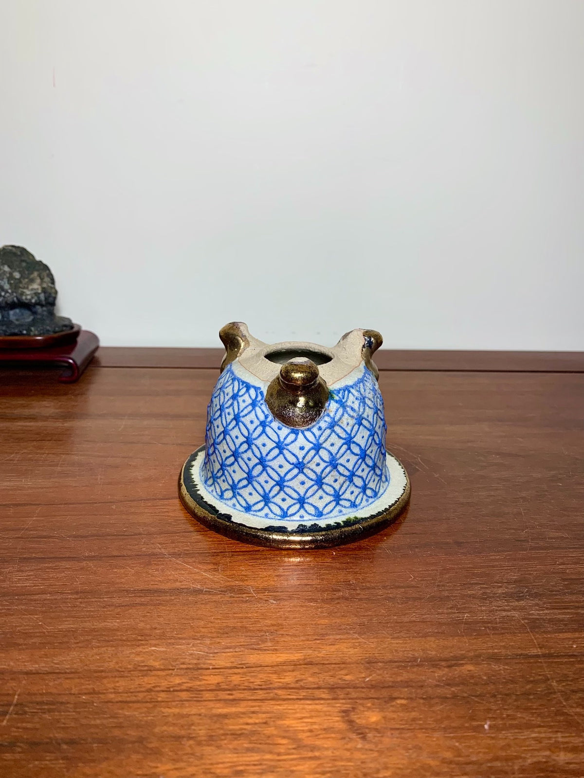 Gold-Enamelled Copper Coin Pattern Omoto Pot by Kai-Sen