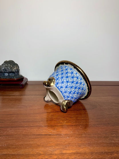 Gold-Enamelled Copper Coin Pattern Omoto Pot by Kai-Sen