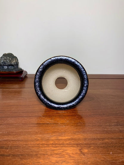 Gold-Enamelled Copper Coin Pattern Omoto Pot by Kai-Sen