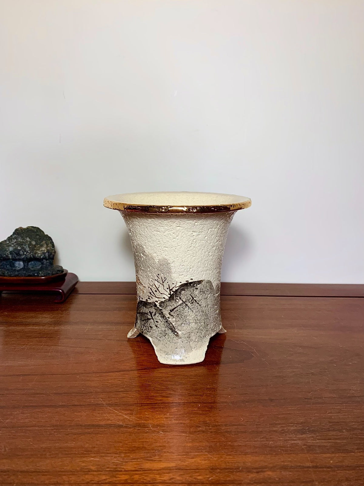 Enamelled Landscape Scene on a Brocade Pot