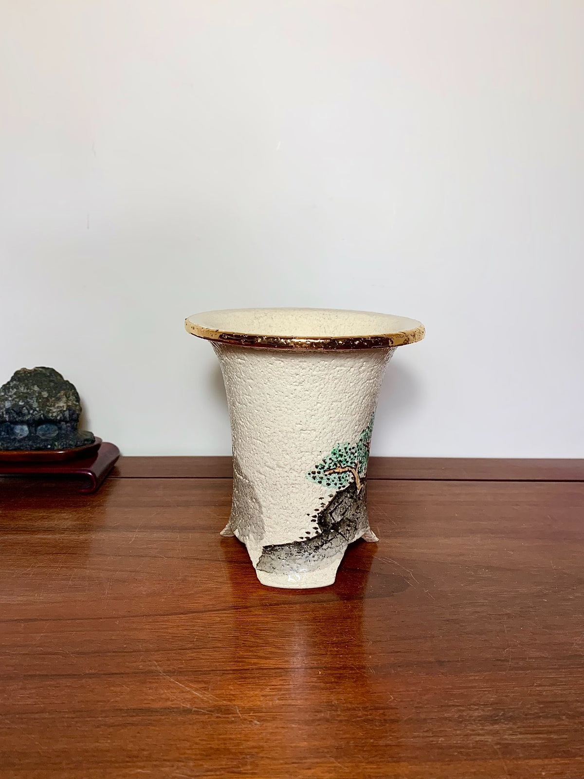Enamelled Landscape Scene on a Brocade Pot