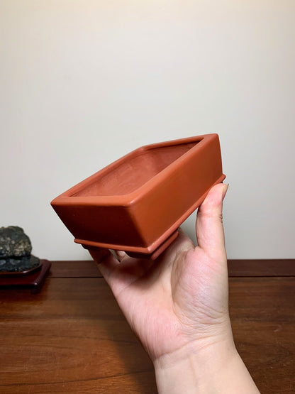 Bici Red Clay Lower Band Rectangular Japanese Flower Pot