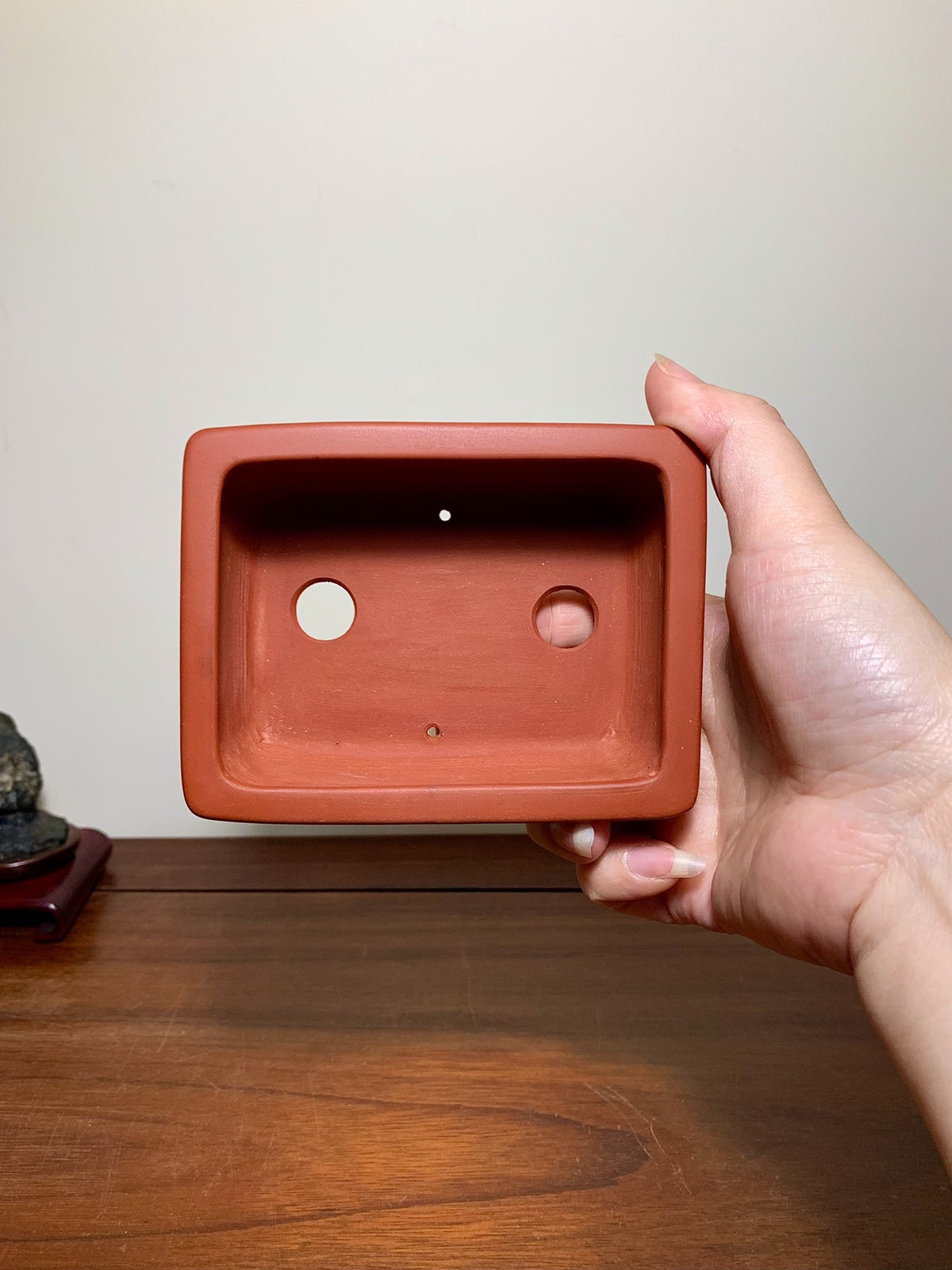 Bici Red Clay Lower Band Rectangular Japanese Flower Pot