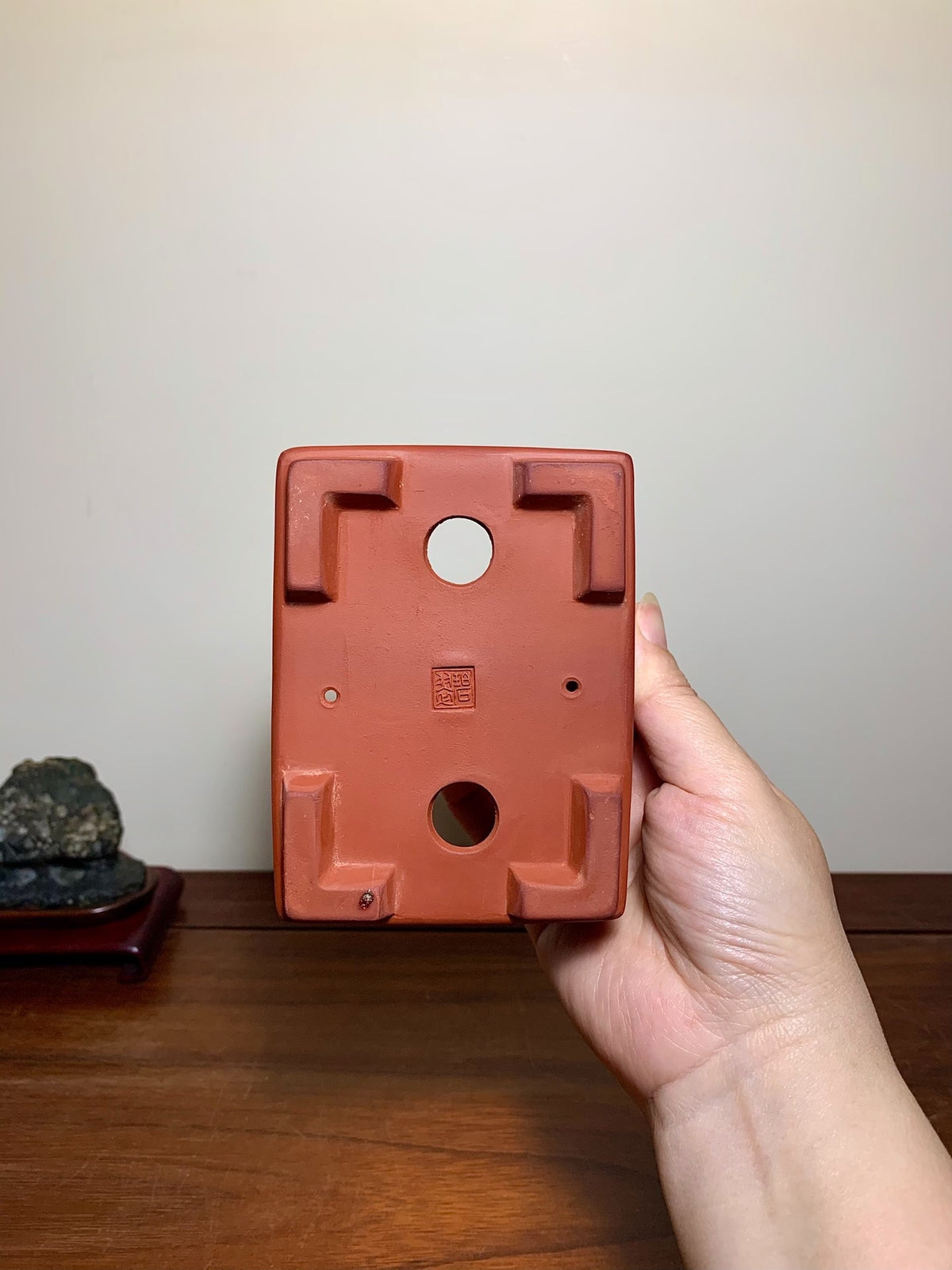 Bici Red Clay Lower Band Rectangular Japanese Flower Pot