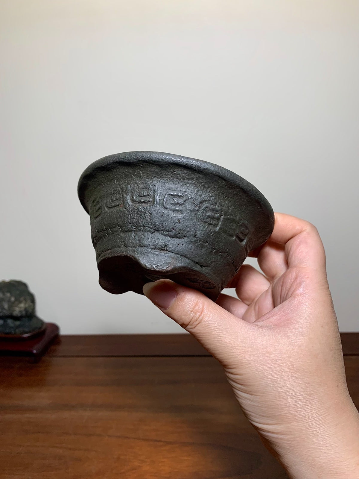Kozukuri Sōsen Outer Rim with Thunder Pattern, Nanban Conical Japanese Flower Pot