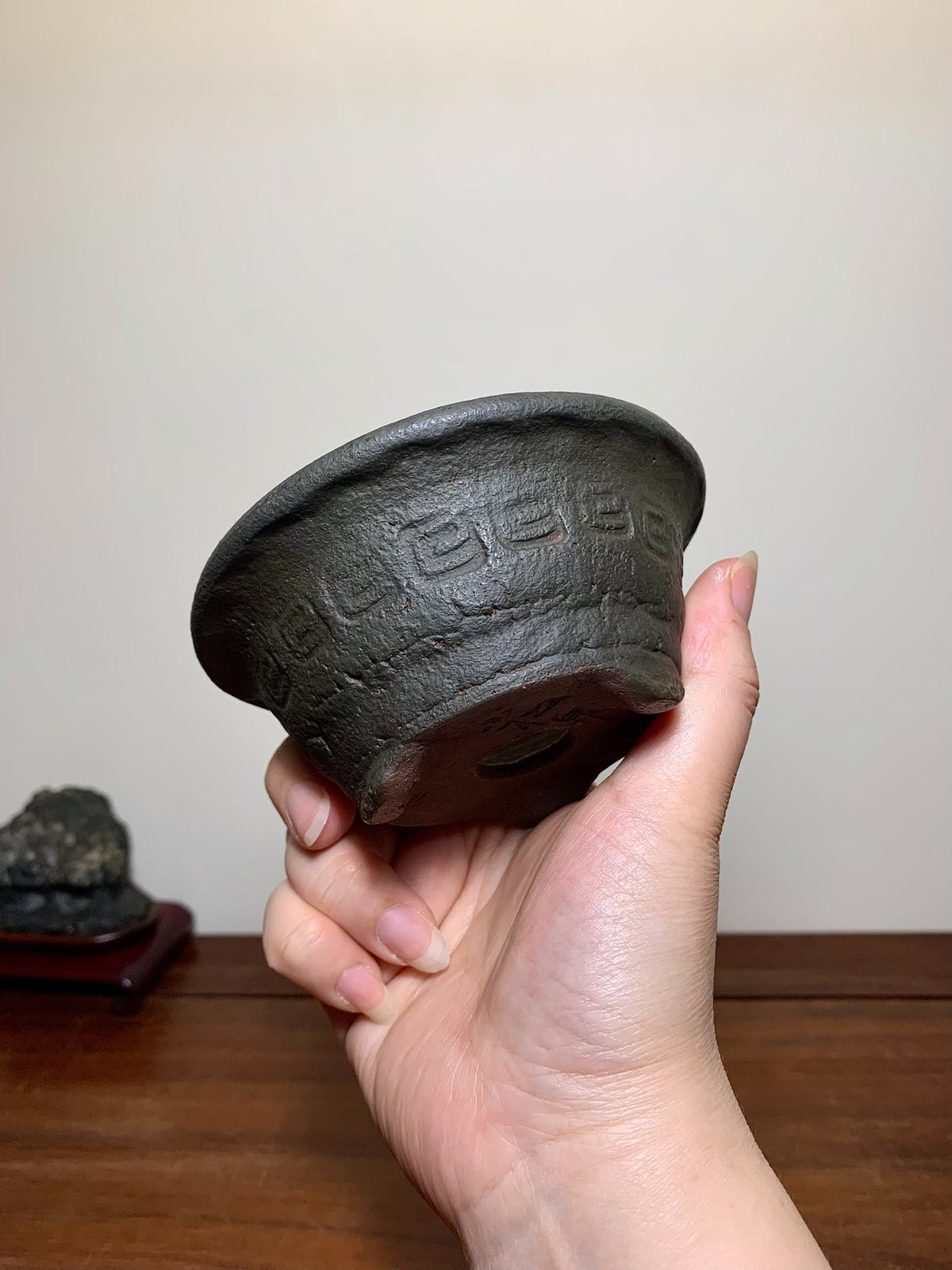 Kozukuri Sōsen Outer Rim with Thunder Pattern, Nanban Conical Japanese Flower Pot