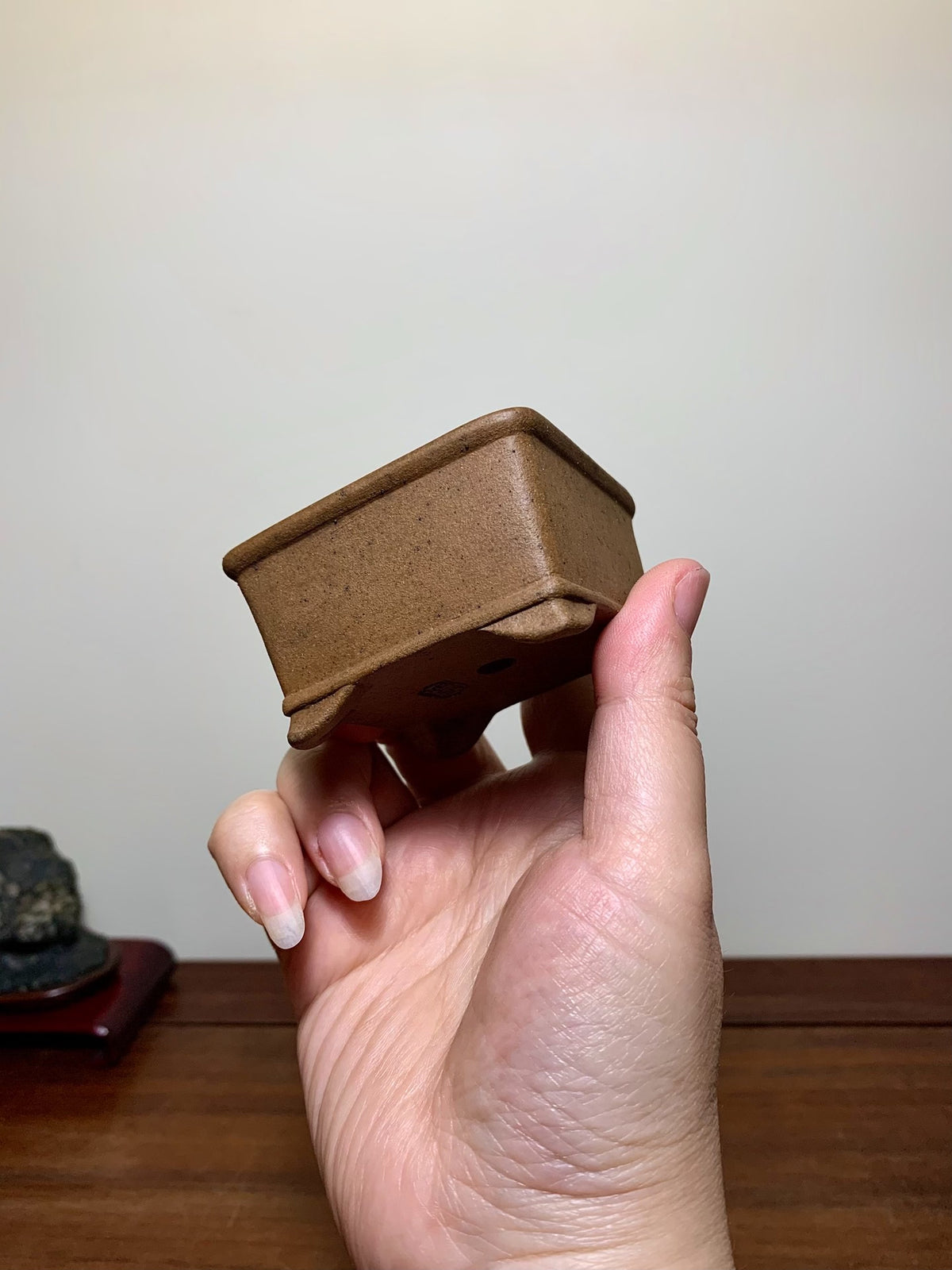 旭清 Outer Rim Lower Band Cloud Feet Square Japanese Flower Pot