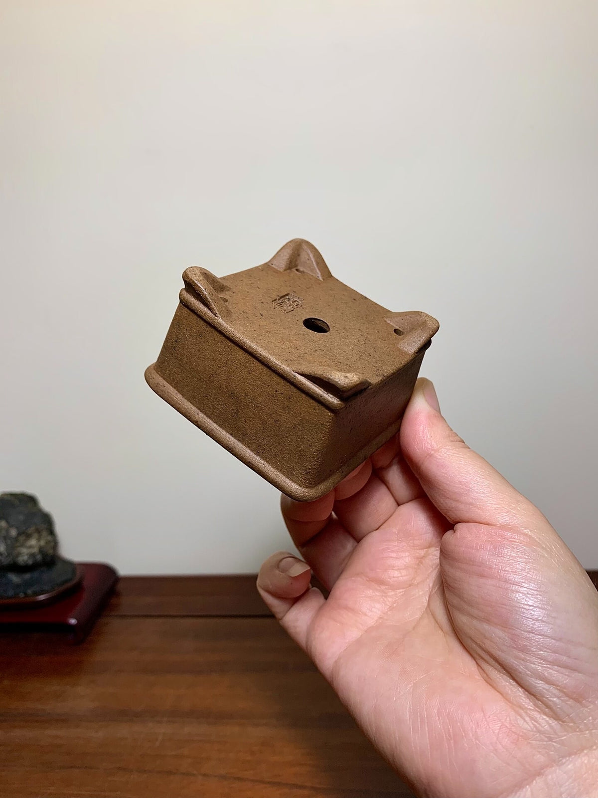 旭清 Outer Rim Lower Band Cloud Feet Square Japanese Flower Pot