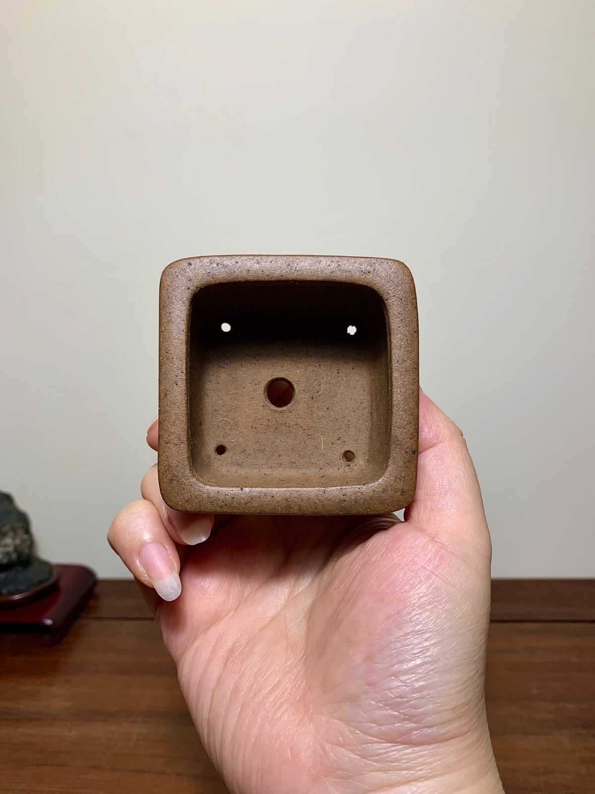 旭清 Outer Rim Lower Band Cloud Feet Square Japanese Flower Pot