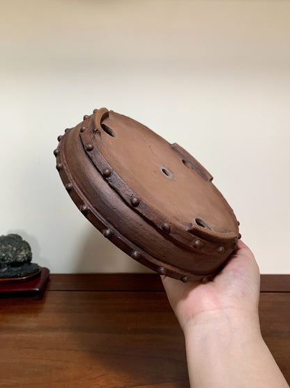 Fuzhou, Two Studded, Perfectly Round, Japanese Bonsai Pot
