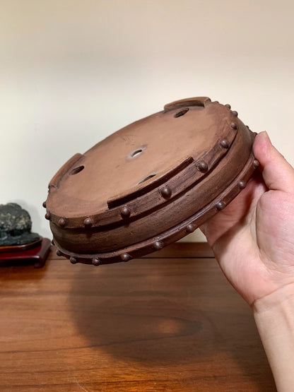 Fuzhou, Two Studded, Perfectly Round, Japanese Bonsai Pot