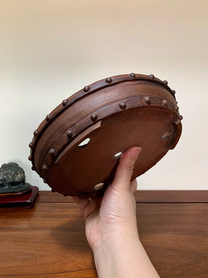 Fuzhou, Two Studded, Perfectly Round, Japanese Bonsai Pot