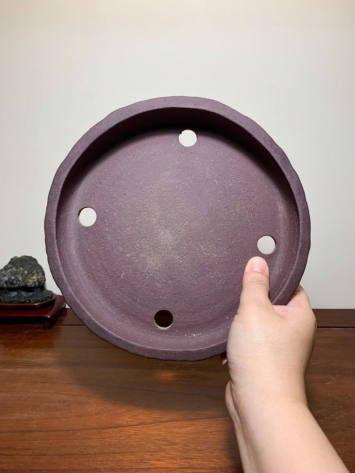 Matsu-Sen-Yaki, Tree-Grain Patterned in Nanban Style, Japanese Flower Pot