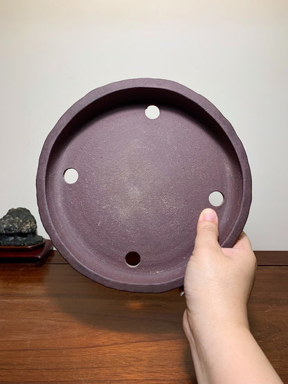 Matsu-Sen-Yaki, Tree-Grain Patterned in Nanban Style, Japanese Flower Pot