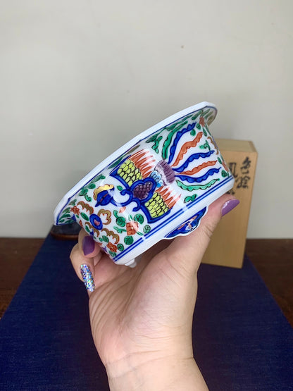 Shou Ami Enamelled Phoenix Pot