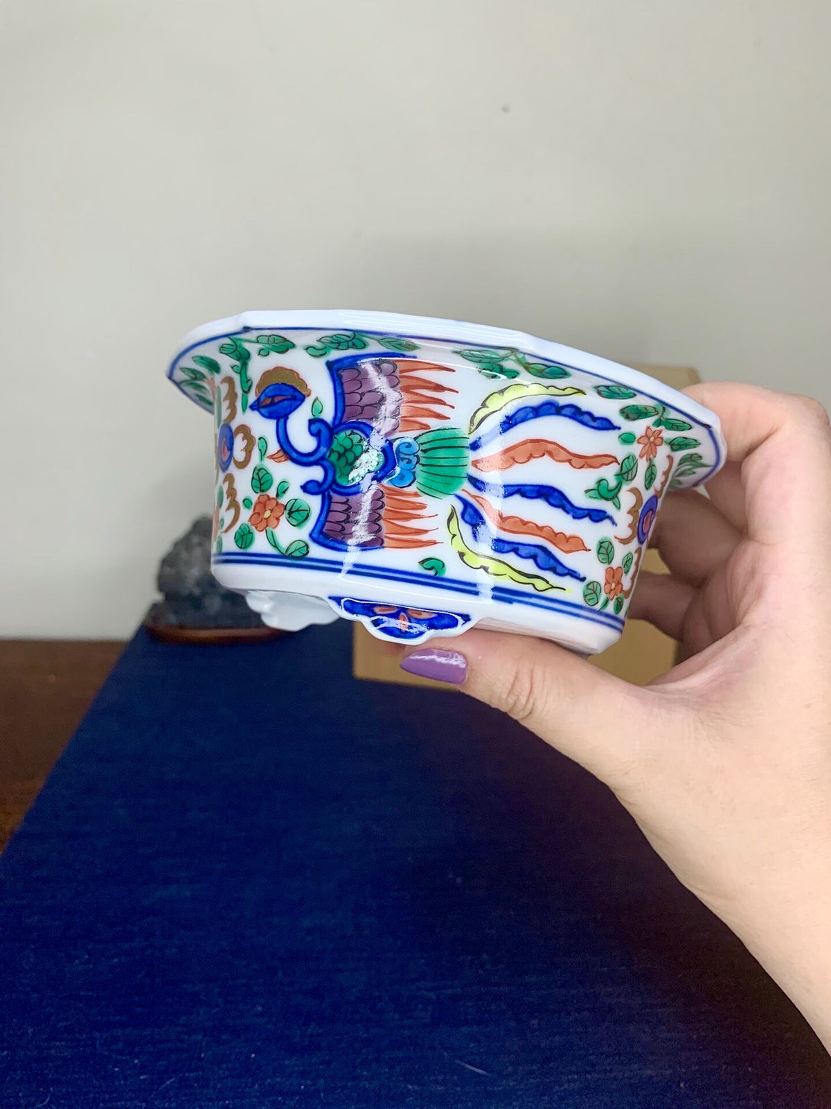 Shou Ami Enamelled Phoenix Pot