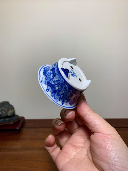 Heian Kōsō Enamelled Landscape with Friends Visiting Scene Japanese Flower Pot